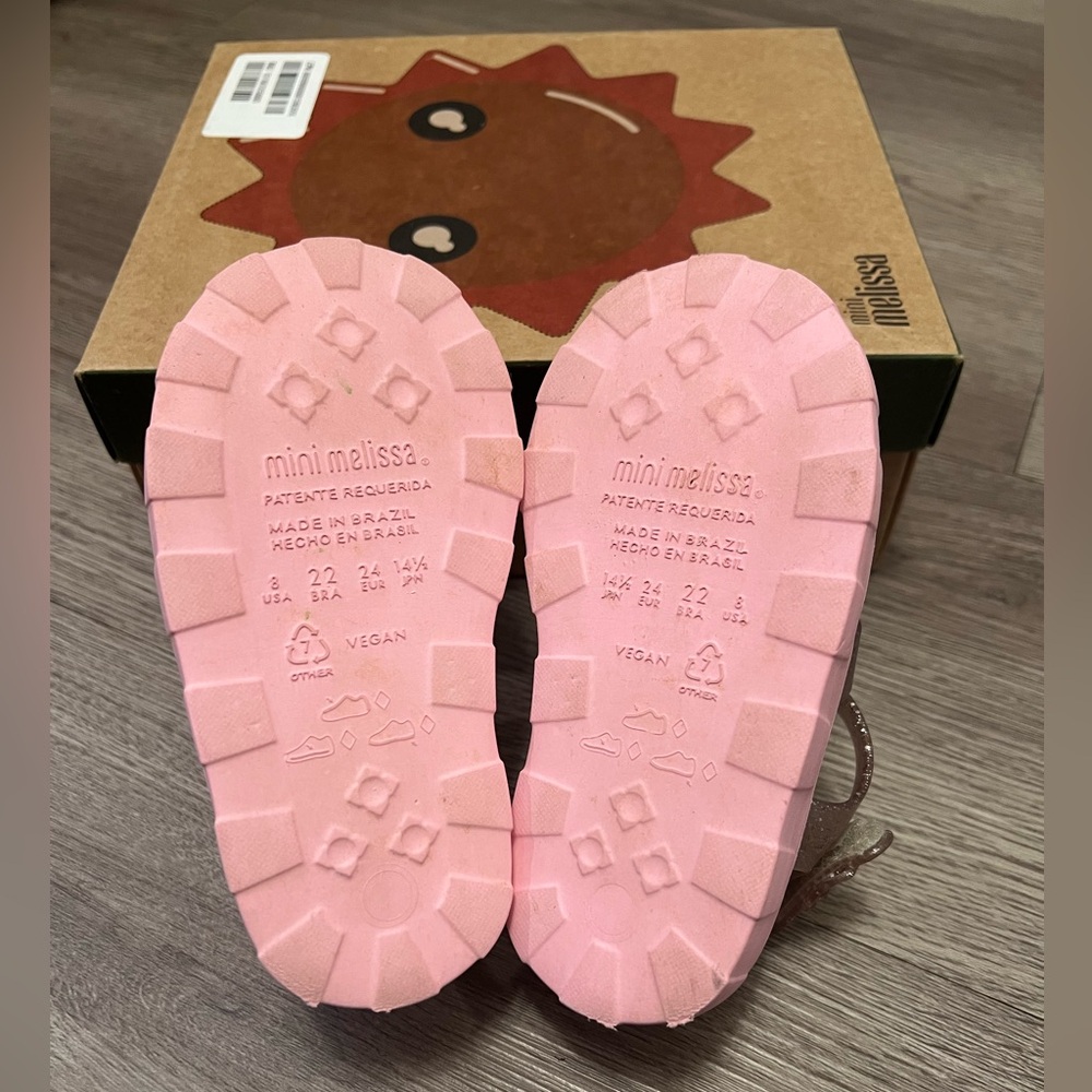 Mini Melissa Megan BB Sparkling Pink Toddler Sandals - Picture 5 of 7